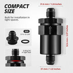 EVIL ENERGY 6AN Billet Inline Fuel Filter 30 Micron Aluminum Black - Image 2
