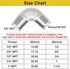 3/8" x 3/8" NPT 90 Degree Elbow 304 Stainless Steel Pipe Fittings Male Threaded - Image 2