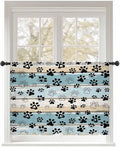 Sheer Curtains 45 Inch Length, Vintage Farmhouse Country Wood Grain Privacy by Unknown