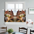 Farm Yaks Kitchen Curtains 36 Inch Length, Small Window Curtains Tab Top - Image 4