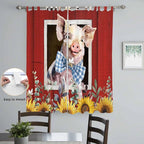 Pig Sunflowers Living Room Curtains 84 Inch Length, Window Curtains Tab Top - Image 4