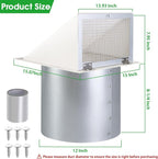 12 Inch Hooded Wall Vent with Screen and Damper, Outdoor Wall Exhaust Cover Cap - Image 2