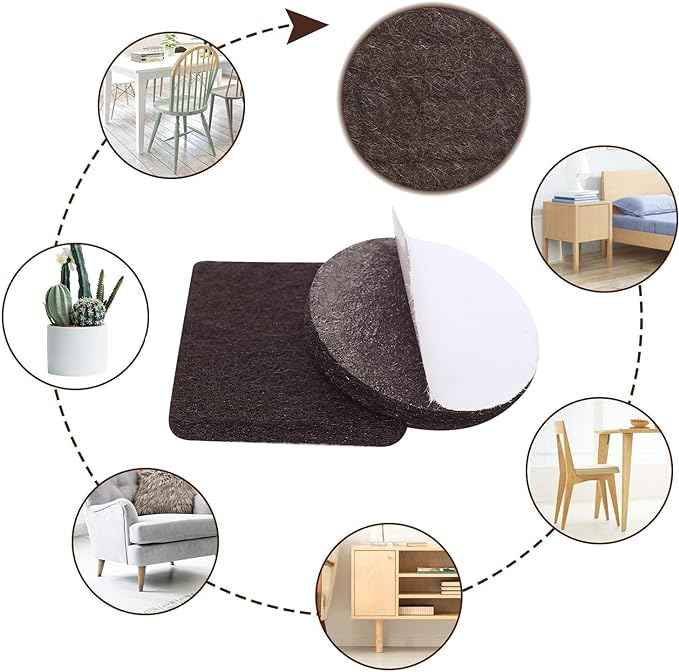 Yelanon Felt Furniture Pads -60 Pcs Premium Felt Pads