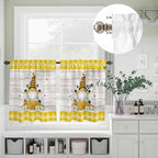 Yellow Gnomes Kitchen Curtains Set 3 Piece - Image 5