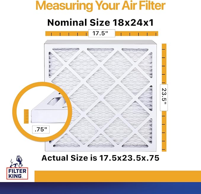 Filter King 18x24x1 Air Filter | 6-PACK | MERV 13 | HVAC Pleated AC Furnace - Image 2