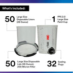 3M PPS 2.0 Spray Gun Cup, Lids and Liners Kit, 28 Ounces, 200-Micron Filter - Image 2