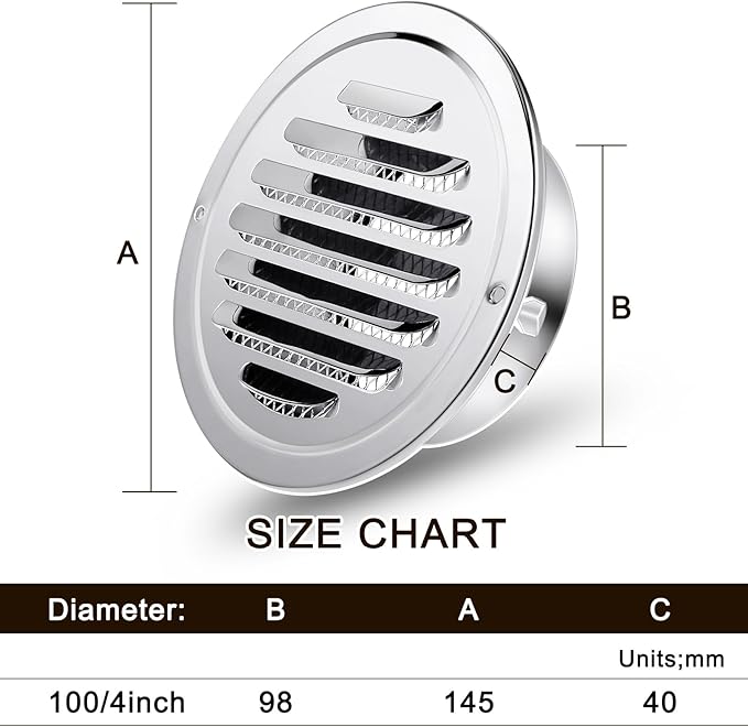 Zonon 24 Pcs Stainless Steel Soffit Vents 4 Inch Round Dryer Vent Cover - Image 2