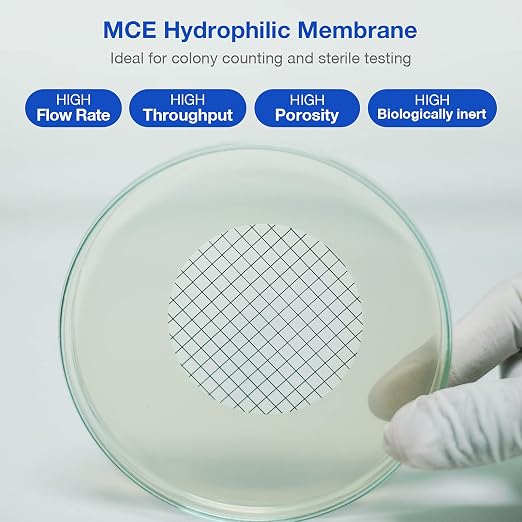 SimPure MCE Gridded Membrane Filter Sterile, 47mm Diameter and 0.45um Pore Size - Image 5