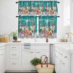 Spring Flowers Kitchen Curtains Set 3 Piece - Image 3