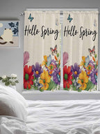 Spring Flowers Living Room Curtains 72 Inches length, Farmhouse Vintage Country - Image 5
