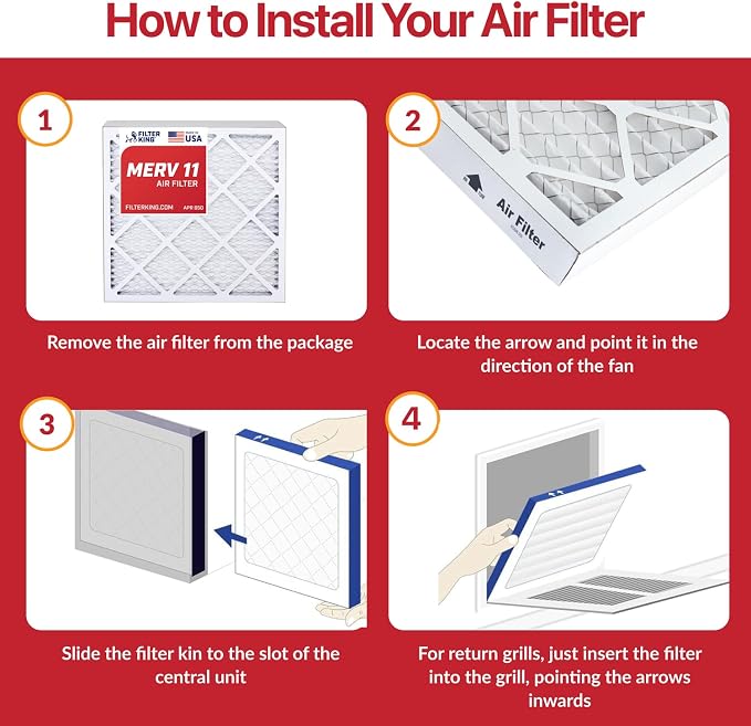 Filter King 29.5x32x1 Air Filter | 6-PACK | MERV 11 HVAC Pleated A/C Furnace - Image 4