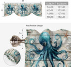 Sea Octopus Ocean Starfish Tie Up Valance Curtains, Nautical Anchor Vintage - Image 6