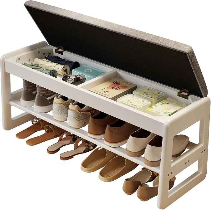 AQIMUELE Shoe Rack Bench, 2 Tiers Shoe Bench