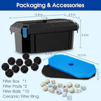 Antfraer Pond Filter Box, Outdoor Water Garden Filter Case - Image 2