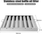 Hood Filters 19.5W x 19.5H Inch 430 Stainless Steel Pack of 6, 7 Grooves - Image 2