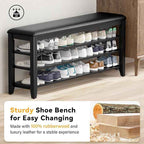 Shoe Bench Storage Rubberwood