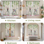 Farmhouse Spring Kitchen Curtains, Retro Bicycles Flowers Vines Butterfly Light - Image 8