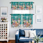 Spring Flowers Kitchen Curtains Set 3 Piece - Image 2