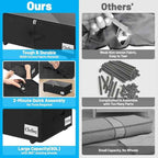 Under Bed Storage with Wheels, Quick Assembly Underbed Shoe Storage Containers