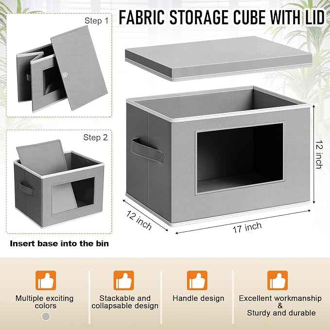 10 Pcs Fabric Storage Bins