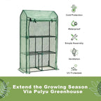 Mini Greenhouse for Indoor Outdoor, Small Plastic Plant Green House Rack Stand - Image 5