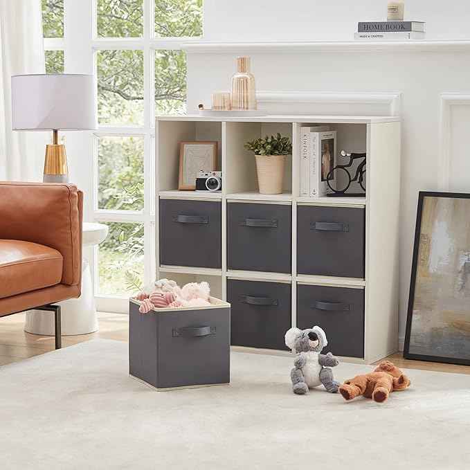 Lifewit Collapsible Fabric Storage Cubes Bins Set 13 Inch, Foldable Cubby