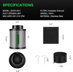 MELONFARM 6" Air Carbon Filter Smelliness Control - Image 6