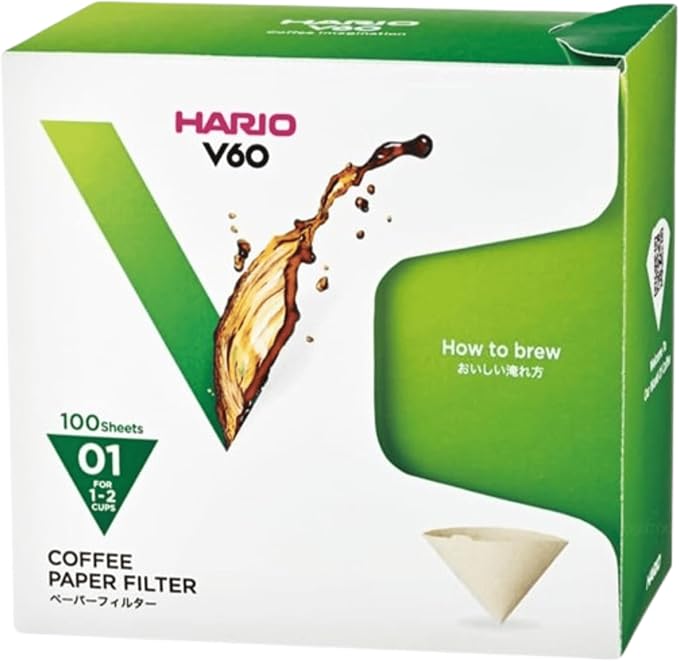 Hario V60 Paper Coffee Filter, Size 01, 100ct Box by Hario
