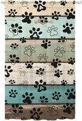 Sheer Curtains 96 Inches Long, Sage Green Brown Paw Prints Semi Sheer Curtains by Unknown