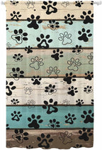 Sheer Curtains 96 Inches Long, Sage Green Brown Paw Prints Semi Sheer Curtains by Unknown