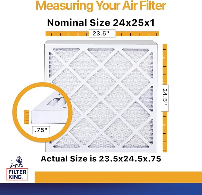 Filter King 24x25x1 Air Filter | 6-PACK | MERV 13 | HVAC Pleated AC Furnace - Image 2