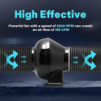 iPower 4 Inch 195 CFM Inline Fan, Air Carbon Filter, 8 Feet Aluminum 4 Layer - Image 3
