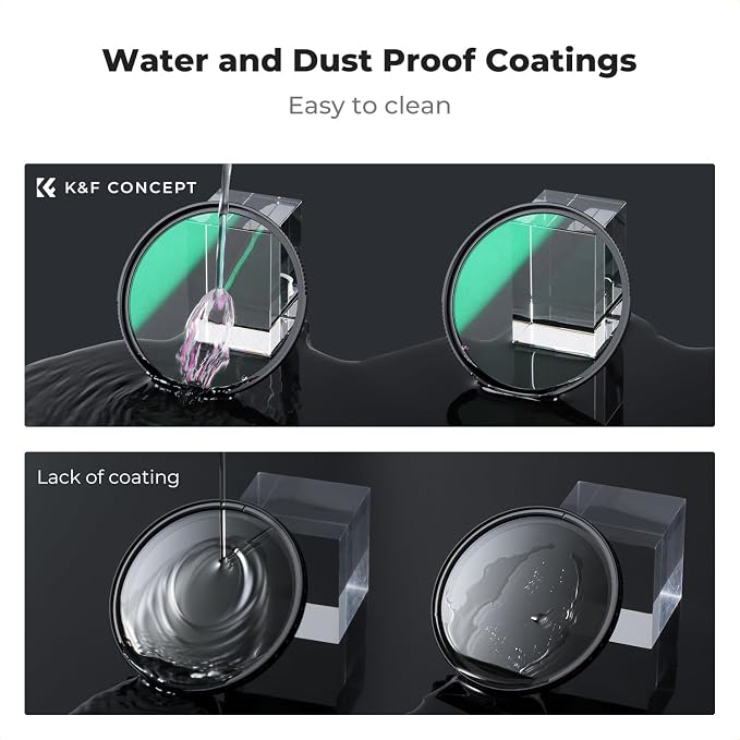 K&F CONCEPT 77mm Black Diffusion 1/4 & 1/8 Lens Filter Kit, Mist Cinematic - Image 6