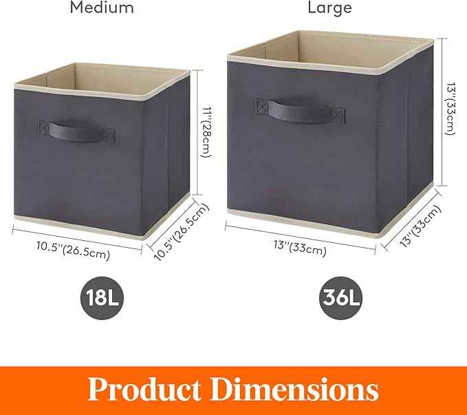 Lifewit 13 Inch Cube Storage Bins, 12 Packs Storage Cubes Foldable Decorative