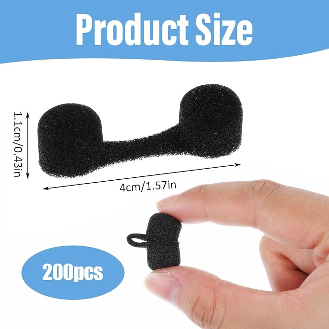 200 Pieces Nose Plug Filter Disposable Nose Dust Filters Bulk Sponge Nostril - Image 2