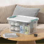 Zopnny 20 Quart Clear Latching Container Box, Plastic Storage Bin