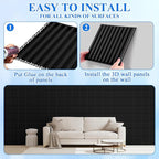 Nuanchu 32 Pcs 3D Slat Wall Panels, Paintable Waterproof Textured Tiles - Image 3