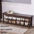 XKZG Storage Bench Wooden Shoe Rack Bench Rustic Solid Wood Entryway Bench
