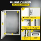 VEVOR NEMA Steel Enclosure, IP66 Waterproof & Dustproof, Outdoor/Indoor - Image 5