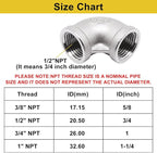 2Pcs 304 Stainless Steel 90 Degree Elbow 1/2" NPT Female x 1/2" NPT Female - Image 2