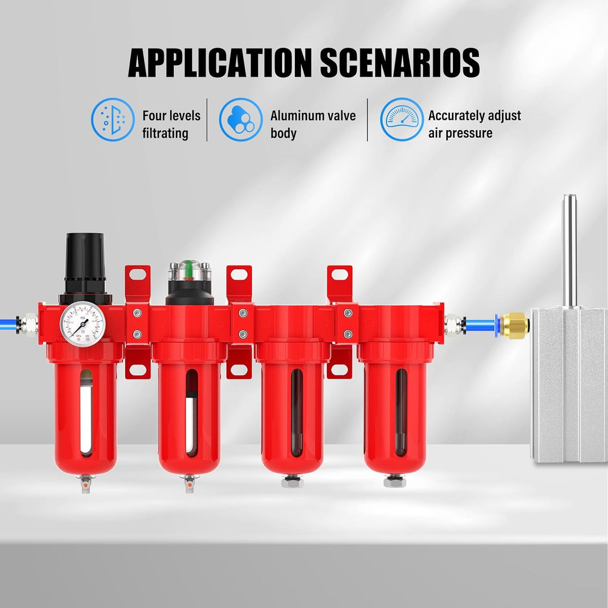 MEANLIN 1/4" NPT Industrial Grade 4 Stage Aluminum Air Drying System