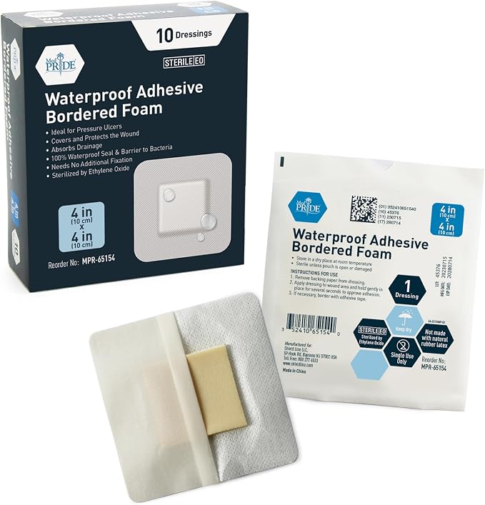 MED PRIDE Sterile Waterproof Silicone Foam Dressing - Image 6