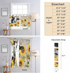 Yellow Sunflowers Bathroom Curtains 63 Inch Length, Window Curtains Tab Top - Image 8