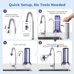 iSpring CKC1-PF 2.5" x 10" Countertop Water Filter, SGS-Tested Filter, Odors - Image 4