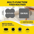 16 Sets Super Adhesive Carpet Pad Gripper, Heavy Duty Hook and Loop Strips Rug