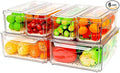 6 Pack Fridge Organizer, Stackable Refrigerator Organizer Bins by ZIJUND
