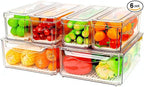 6 Pack Fridge Organizer, Stackable Refrigerator Organizer Bins by ZIJUND