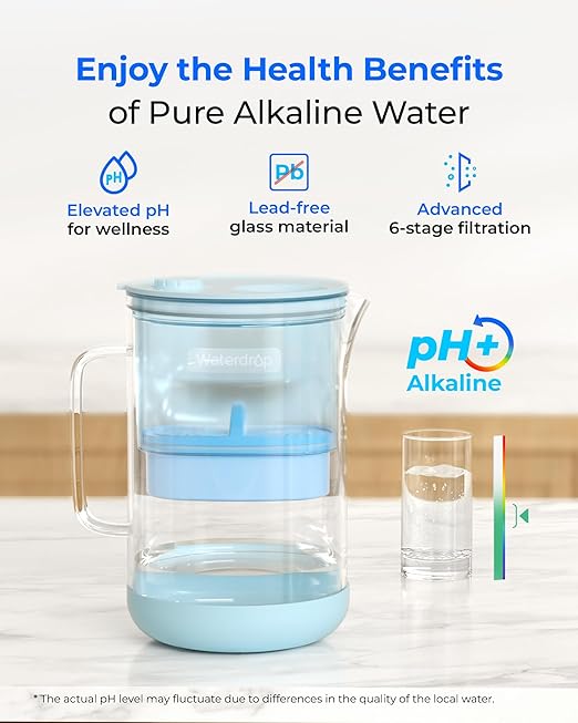 Waterdrop Large Glass Alkaline Water Filter Pitcher - Image 2