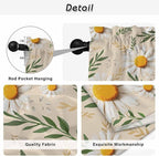 Spring Daisy Kitchen Curtains, Country Watercolor Flower Leaf Plant Light - Image 9