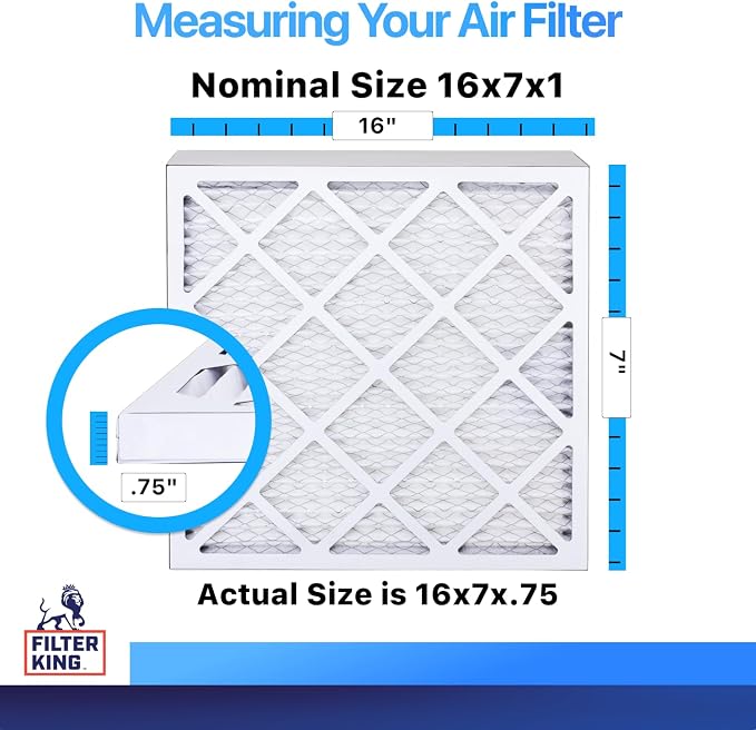 Filter King 16x7x1 Air Filter | 4-PACK | MERV 8 HVAC Pleated A/C Furnace - Image 2